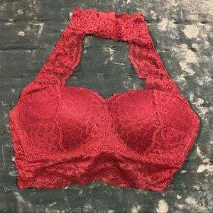 PINK VS Maroon Bra XS